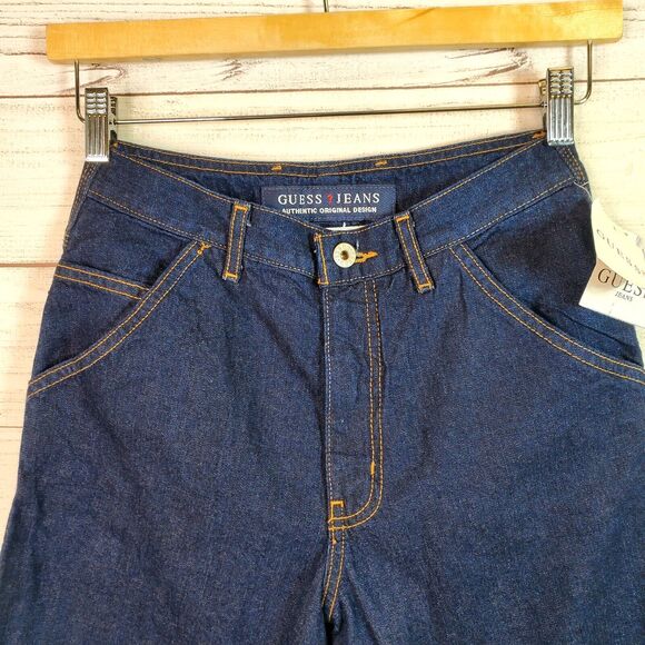 Vintage Guess Y2K Giselle Carpenter Denim Pants Women's Size 27 NWT - Picture 2 of 9